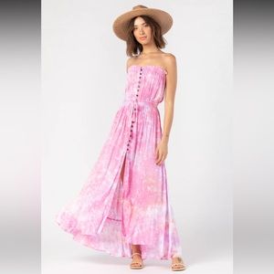 Tiare Hawaii Ryden Maxi Dress Tie Dye Pink